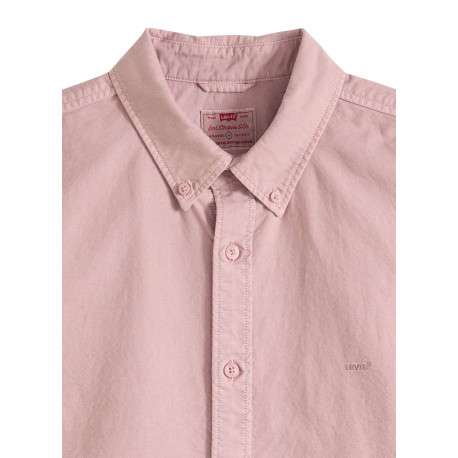 Chemise en coton rose à coupe droite pourvue d'un col boutonné - Image 2