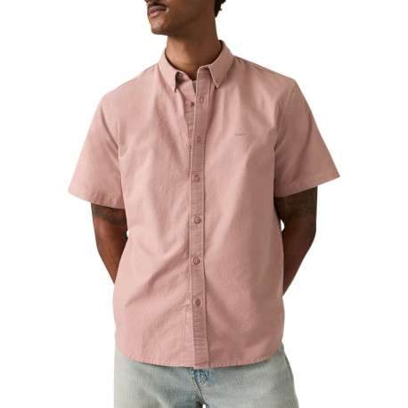 Chemise en coton rose à coupe droite pourvue d'un col boutonné - Image 3