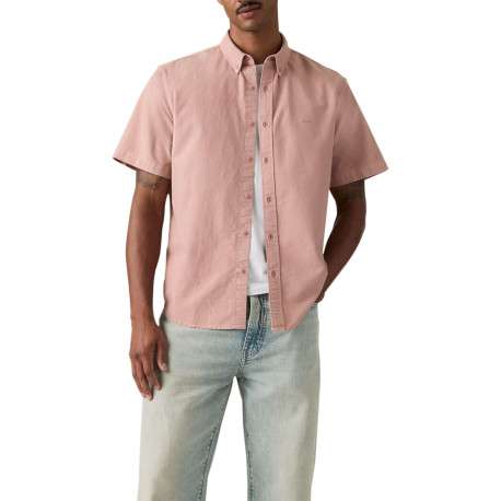 Chemise en coton rose à coupe droite pourvue d'un col boutonné - Image 6