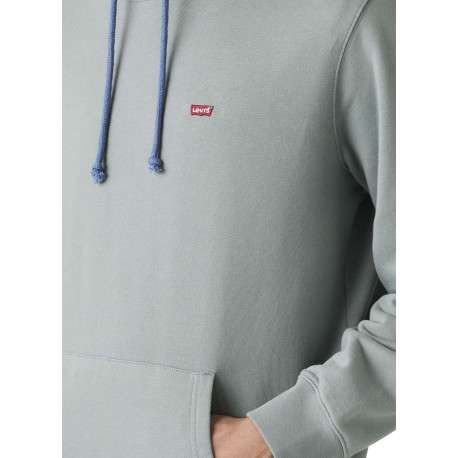 Sweat en coton gris à coupe droite pourvu d'un col à capuche - Image 2