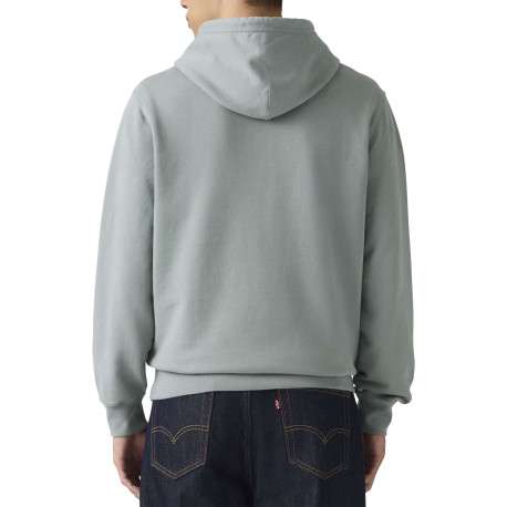 Sweat en coton gris à coupe droite pourvu d'un col à capuche - Image 3