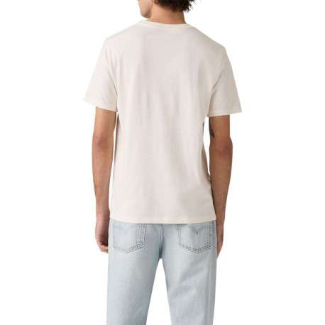 T-shirt en coton blanc imprimé à coupe droite pourvu d'un col rond - Image 2