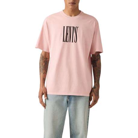 T-shirt en coton rose imprimé à coupe droite pourvu d'un col rond - Image 6