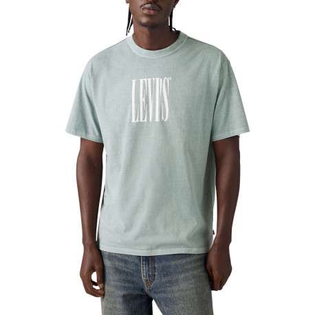 T-shirt en coton gris imprimé à coupe droite pourvu d'un col rond - Image 3