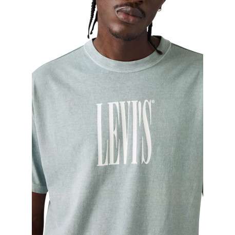 T-shirt en coton gris imprimé à coupe droite pourvu d'un col rond - Image 5