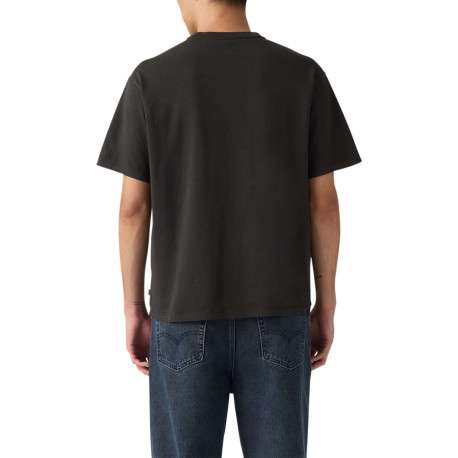 T-shirt en coton noir imprimé à coupe droite pourvu d'un col rond - Image 4
