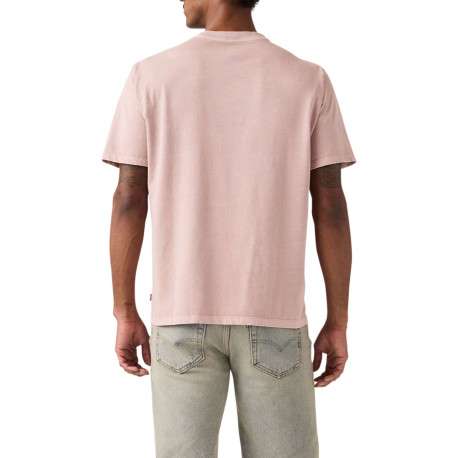T-shirt en coton rose à coupe droite pourvu d'un col rond côtelé - Image 4