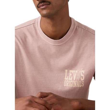 T-shirt en coton rose à coupe droite pourvu d'un col rond côtelé - Image 5