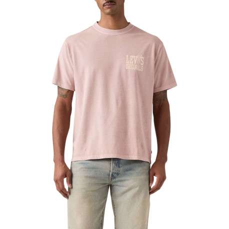 T-shirt en coton rose à coupe droite pourvu d'un col rond côtelé - Image 6