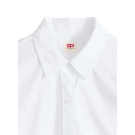 Chemise en coton blanche à coupe ajustée pourvue d'un col à revers - Image 2