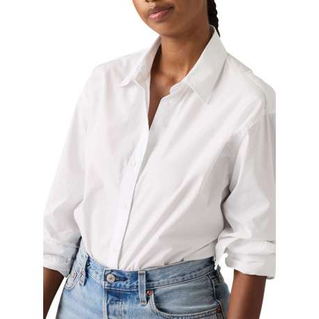 Chemise en coton blanche à coupe ajustée pourvue d'un col à revers - Image 3