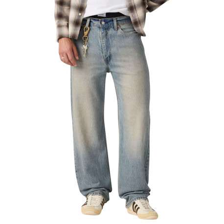 Jean 565 en coton bleu à coupe droite pourvu de multiples poches - Image 3