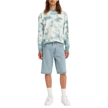 Bermuda 469 en coton bleu à coupe droite pourvu de multiples poches - Image 2
