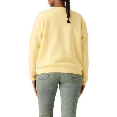 Pull jaune à coupe droite pourvu d'un col rond et de manches longues - Image 3