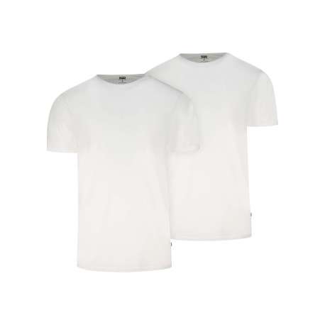 Lot de 2 t-shirts en coton blancs à coupe droite et cols ronds