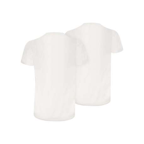 Lot de 2 t-shirts en coton blancs à coupe droite et cols ronds - Image 2