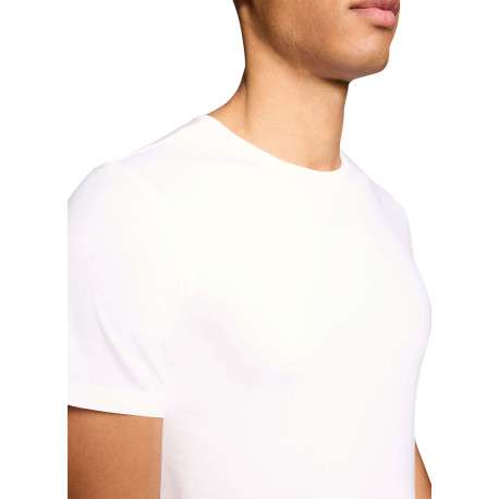 Lot de 2 t-shirts en coton blancs à coupe droite et cols ronds - Image 5
