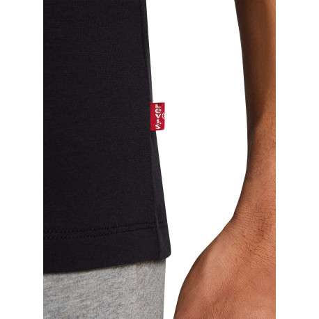 Lot de 2 t-shirts en coton noirs à coupe droite et cols ronds - Image 5
