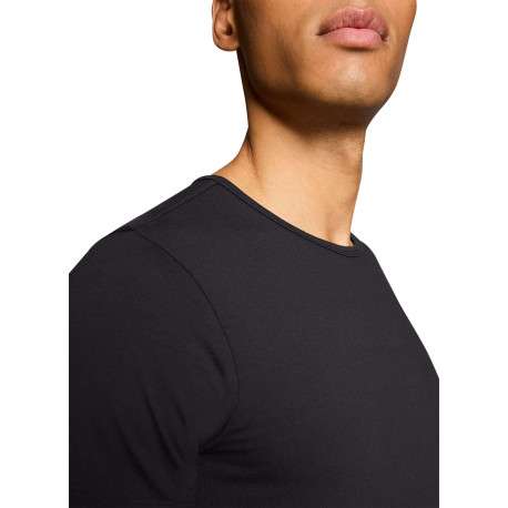 Lot de 2 t-shirts en coton noirs à coupe droite et cols ronds - Image 6