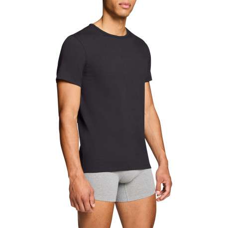 Lot de 2 t-shirts en coton noirs à coupe droite et cols ronds - Image 7