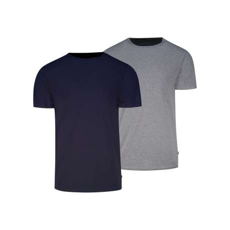 Lot de 2 t-shirts en coton multicolores à coupe droite et cols ronds