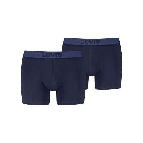 Lot de 2 boxers en coton marine pourvus de ceintures élastiquées