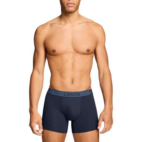 Lot de 2 boxers en coton marine pourvus de ceintures élastiquées - Image 3
