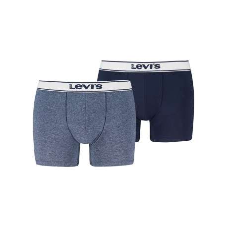 Lot de 2 boxers en coton bleus pourvus de ceintures élastiquées