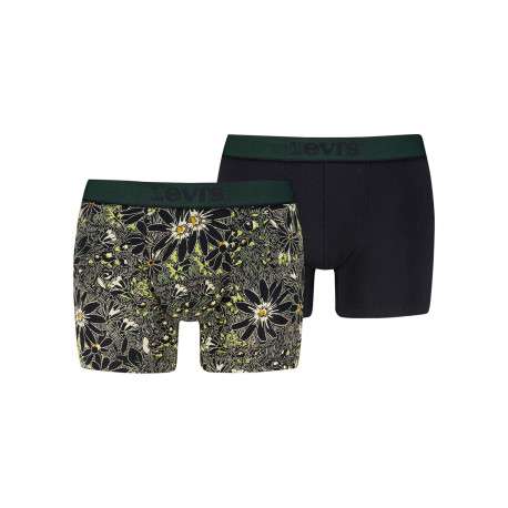 Lot de 2 boxers en coton verts pourvus de ceintures élastiquées