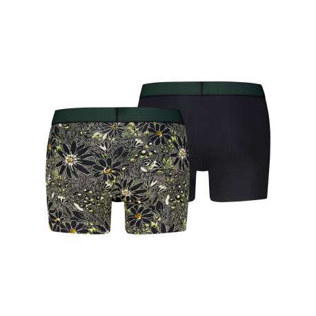 Lot de 2 boxers en coton verts pourvus de ceintures élastiquées - Image 2
