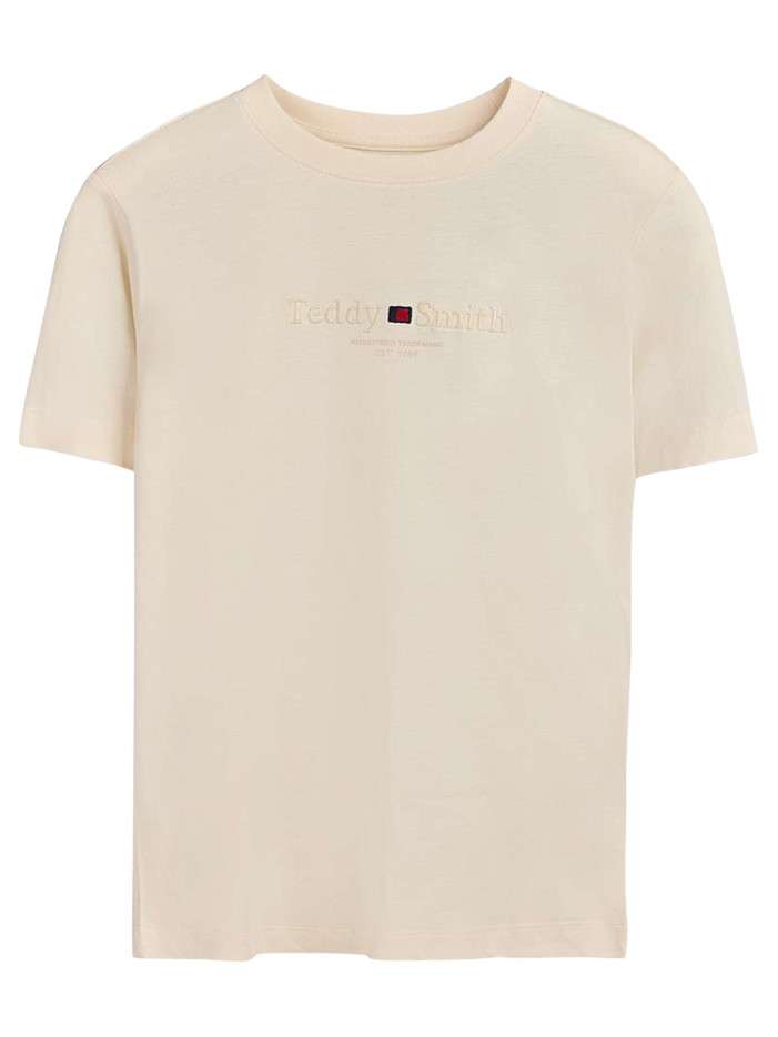 T-shirt en coton beige à...