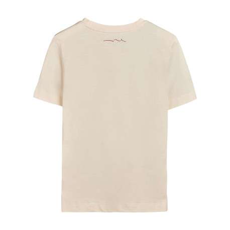T-shirt en coton beige à coupe ajustée pourvu d'un col rond - Image 2