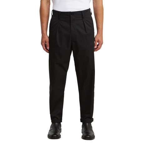 Pantalon chino noir uni avec une coupe droite et 5 poches et 2 pinces - Image 3