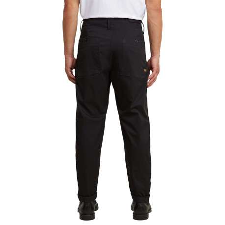 Pantalon chino noir uni avec une coupe droite et 5 poches et 2 pinces - Image 4