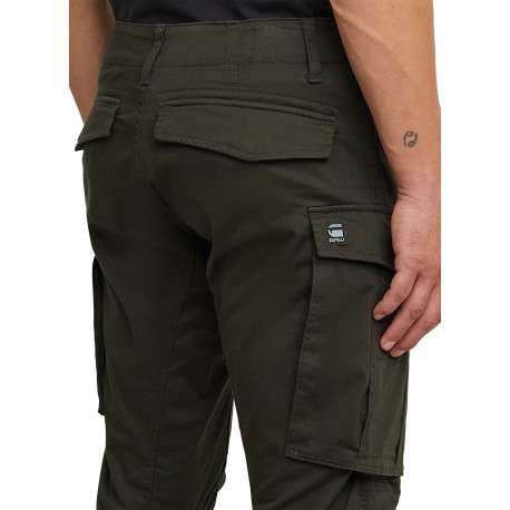 Pantalon cargo en coton biologique kaki uni avec une coupe droite - Image 6