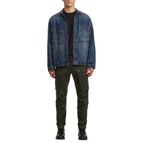 Pantalon cargo en coton biologique kaki uni avec une coupe droite - Image 7