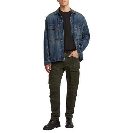 Pantalon cargo en coton biologique kaki uni avec une coupe droite - Image 8