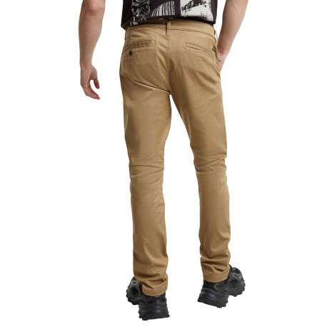 Pantalon chino en coton beige uni avec une coupe skinny et 4 poches - Image 4