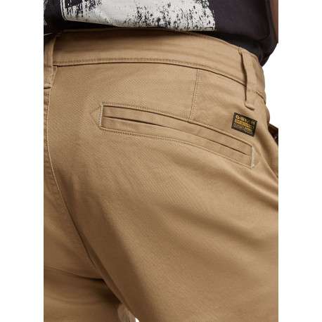 Pantalon chino en coton beige uni avec une coupe skinny et 4 poches - Image 6