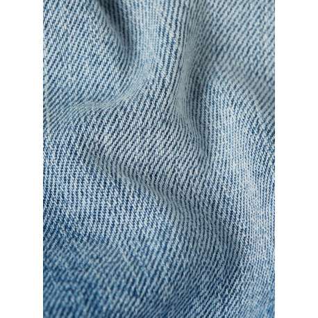 Short 5 poches en coton bleu délavé avec une braguette zippée - Image 2