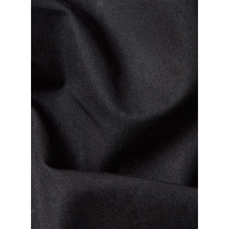 Blouson noir uni avec une coupe droite et un col montant boutonné - Image 2