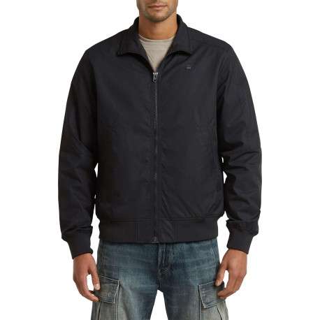 Blouson noir uni avec une coupe droite et un col montant boutonné - Image 3