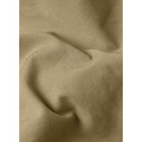Veste en coton beige unie avec une coupe droite et un col à revers cranté - Image 2