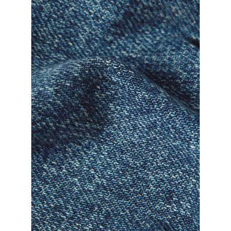 Blouson en jean en coton bleu délavé avec un col chemise et une coupe droite - Image 2