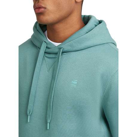 Sweat vert d'eau uni avec une poche kangourou et un col à capuche - Image 7