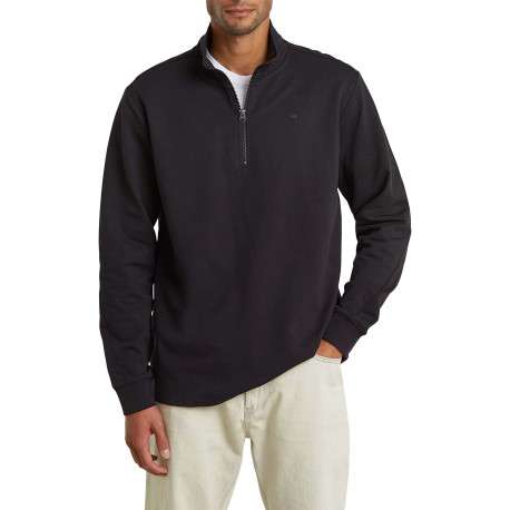 Pull en coton biologique noir uni avec une coupe droite et un col montant - Image 3