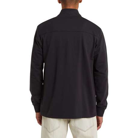 Pull en coton biologique noir uni avec une coupe droite et un col montant - Image 4