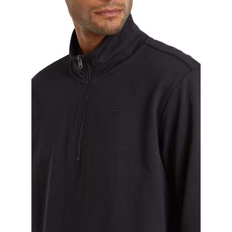 Pull en coton biologique noir uni avec une coupe droite et un col montant - Image 7