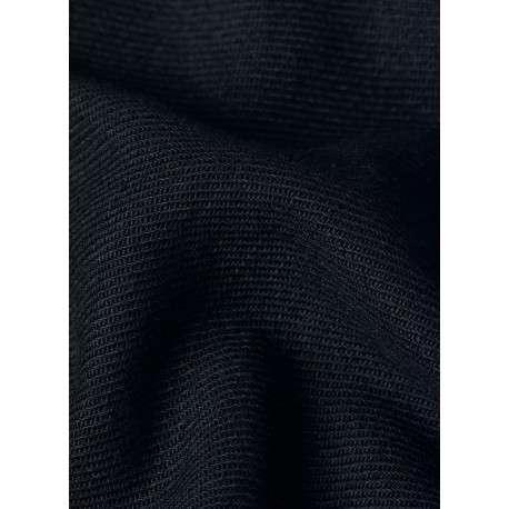 Chemise en coton bleu marine unie avec une coupe slim et un col à revers - Image 2