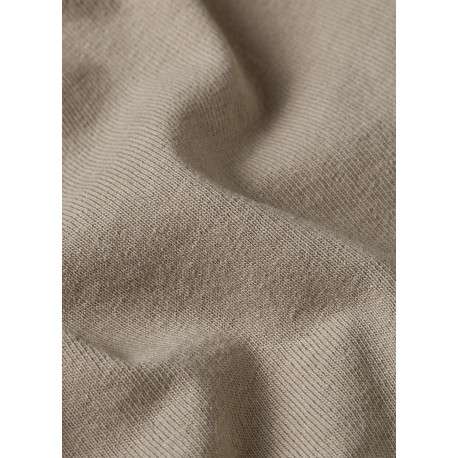 Chemise en coton biologique taupe unie avec une coupe slim et un col à revers - Image 2